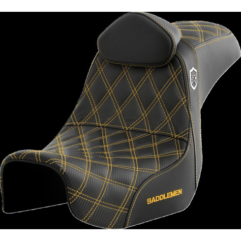 Pro Series SDC performance седалка - с облегалка - златен шев SADDLEMEN SC80604GOLRT Pro Series SDC performance седалка - с облегалка - златен шев SADDLEMEN SC80604GOLRT