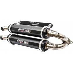 Двоен ауспух slip-on черен TRINITY RACING TR-4152S-BK