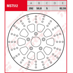 Спирачен диск фиксиран кръгъл MST TRW MST512