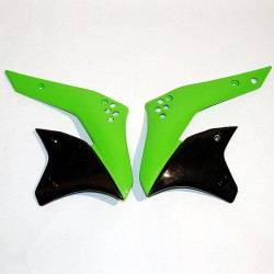 Капаци на радиатора KAWASAKI KXF250 черно/KX-зелено UFO PLAST KA03783#026
