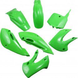 Комплект каросерия KAWASAKI KLX110 KX-GREEN UFO PLAST KA37002@026 Комплект каросерия KAWASAKI KLX110 KX-GREEN UFO PLAST KA37002@026