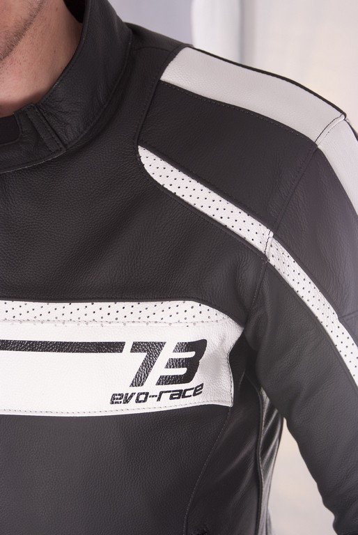Кожено яке за мотор A-PRO SBK WHITE_2
