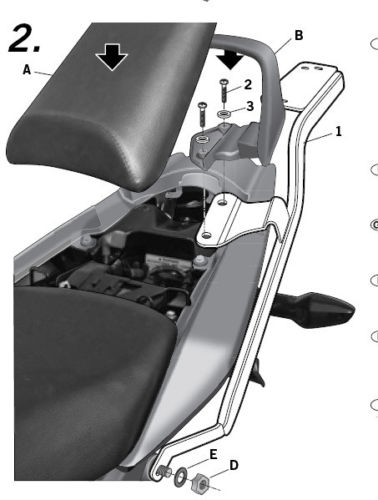 Монтажен комплект за куфари SHAD TOP MASTER HONDA CBF 125´09 — снимка 2