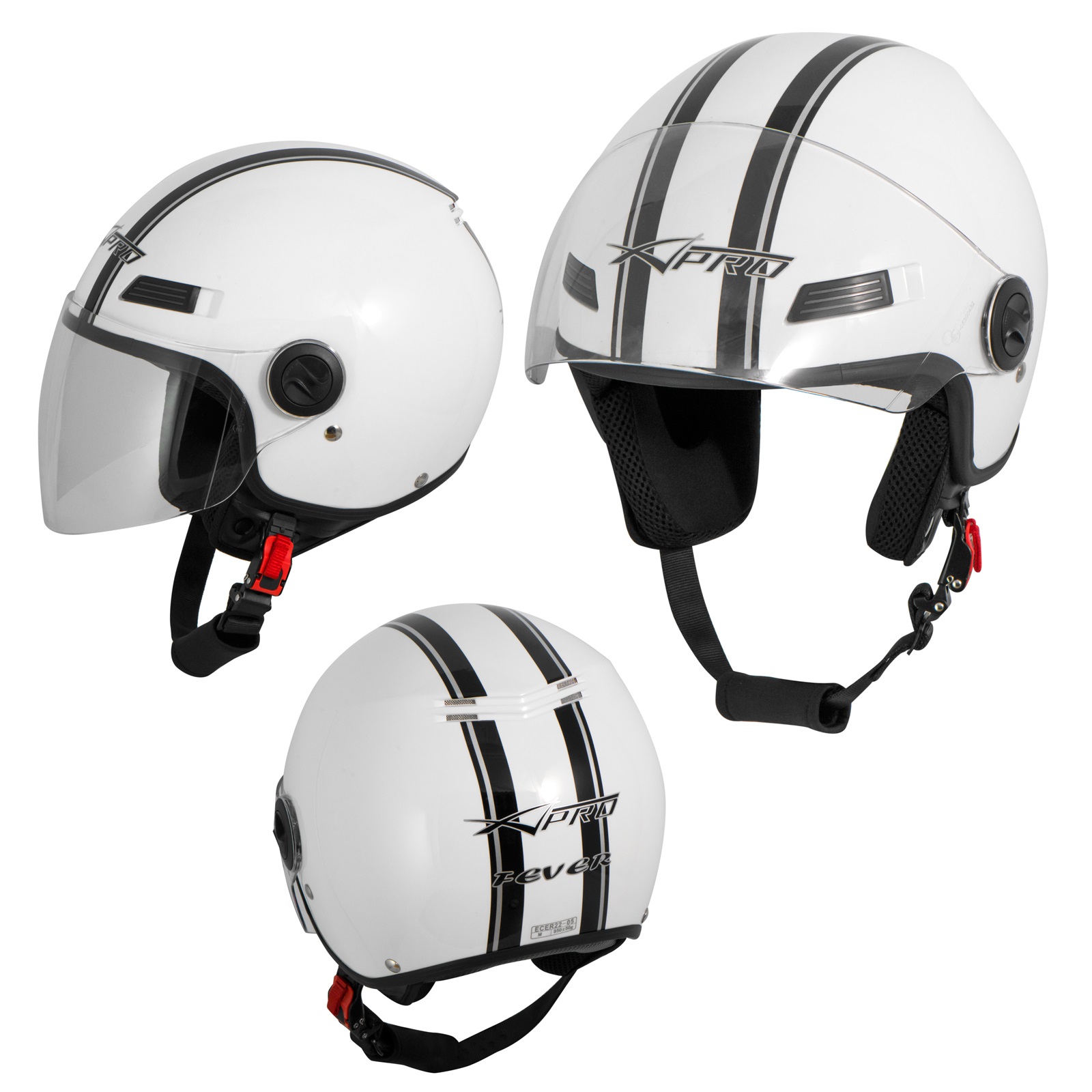 Каска за скутер FEVER WHITE — снимка 4