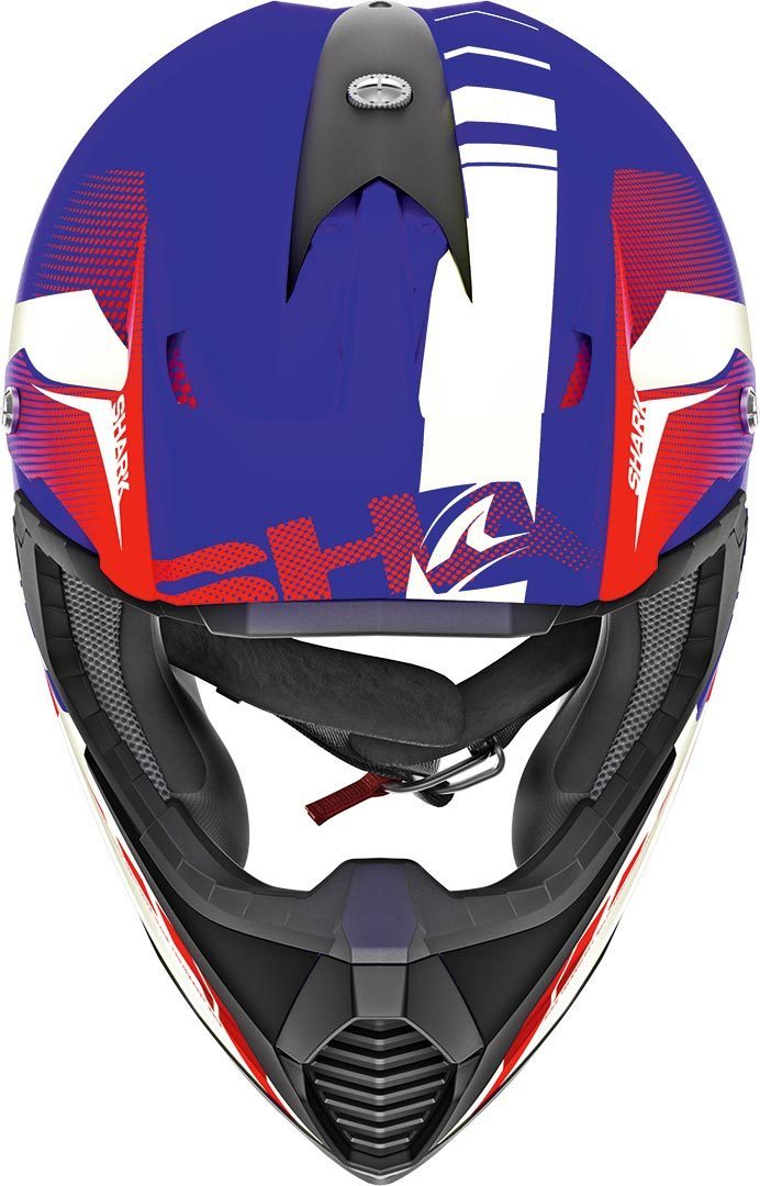 Мотокрос каска Shark Varial Anger Blue/Red/White — снимка 3