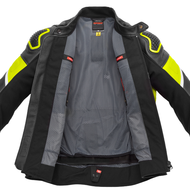 Кожено яке SPIDI IGNITE BLACK/FLUO YELL — снимка 3