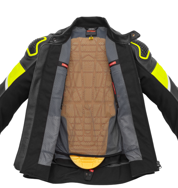 Кожено яке SPIDI IGNITE BLACK/FLUO YELL — снимка 4