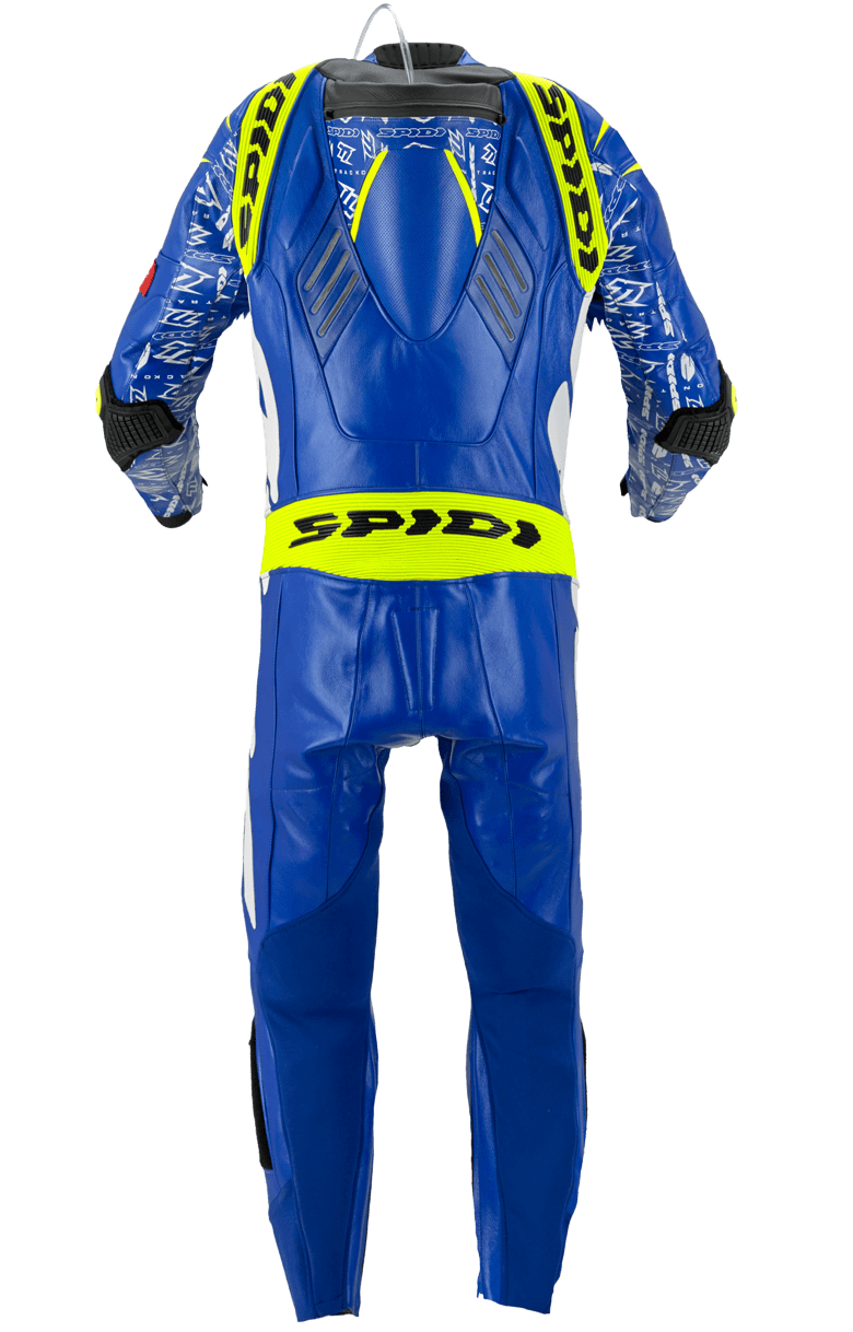 Кожен мото екип с гърбица SPIDI TRACK REPLICA EVO BLUE/YELLOW — снимка 2