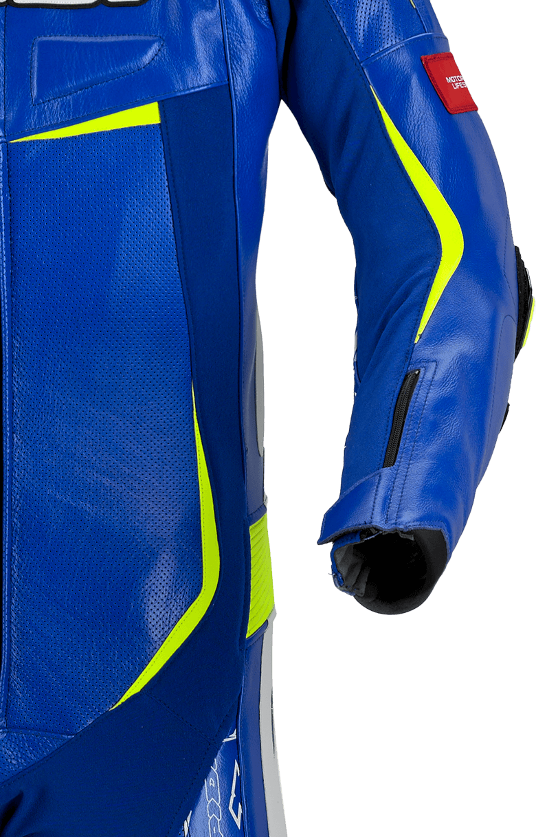 Кожен мото екип с гърбица SPIDI TRACK REPLICA EVO BLUE/YELLOW — снимка 3