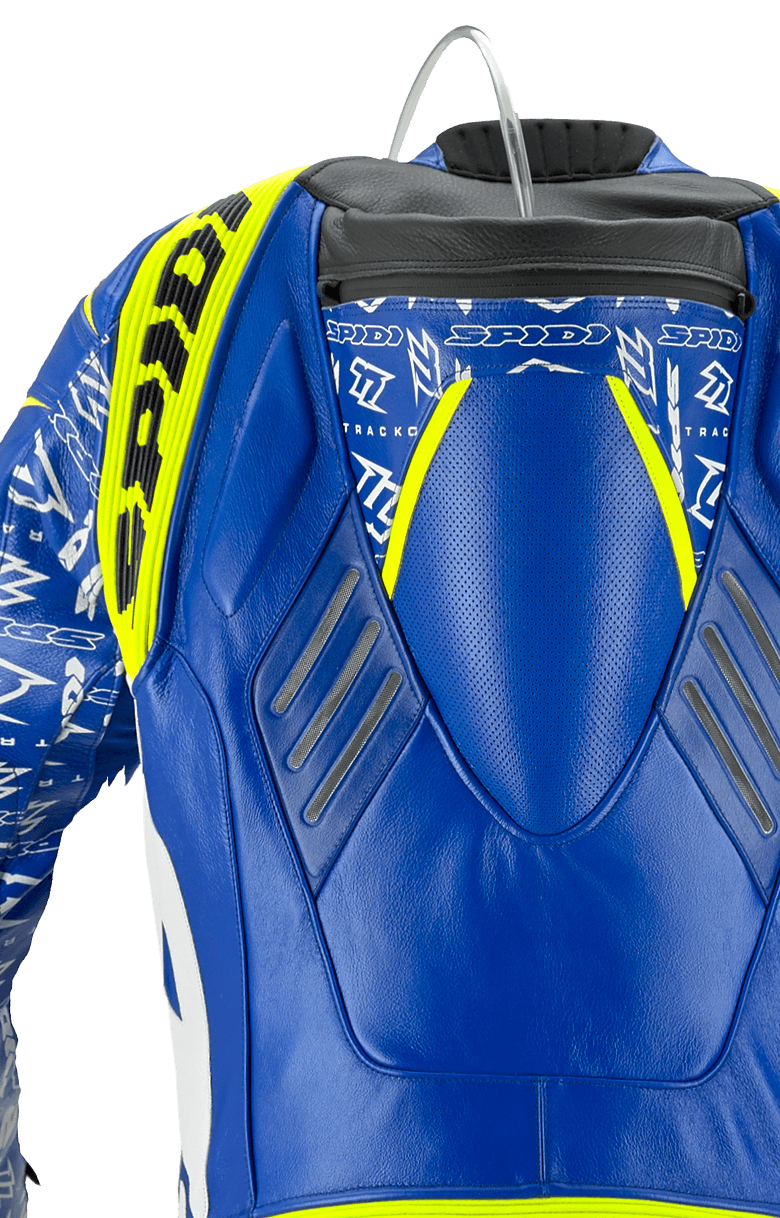 Кожен мото екип с гърбица SPIDI TRACK REPLICA EVO BLUE/YELLOW — снимка 4