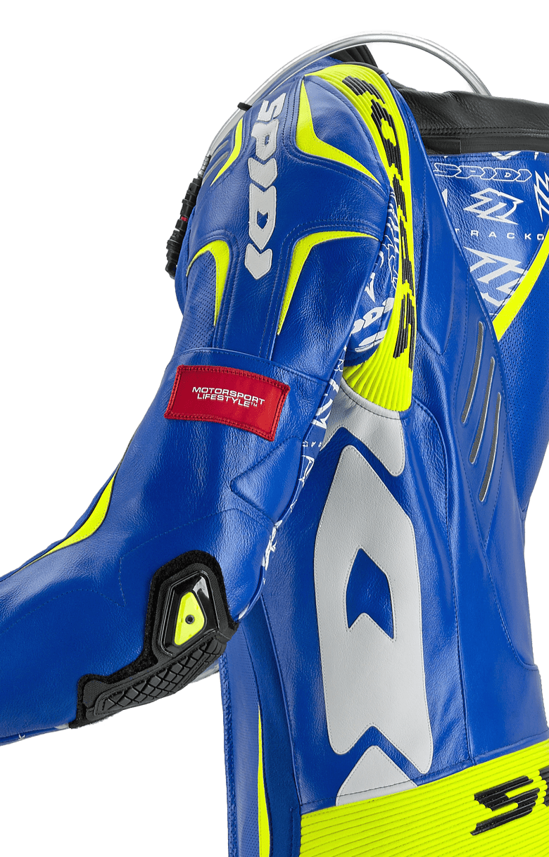 Кожен мото екип с гърбица SPIDI TRACK REPLICA EVO BLUE/YELLOW — снимка 5