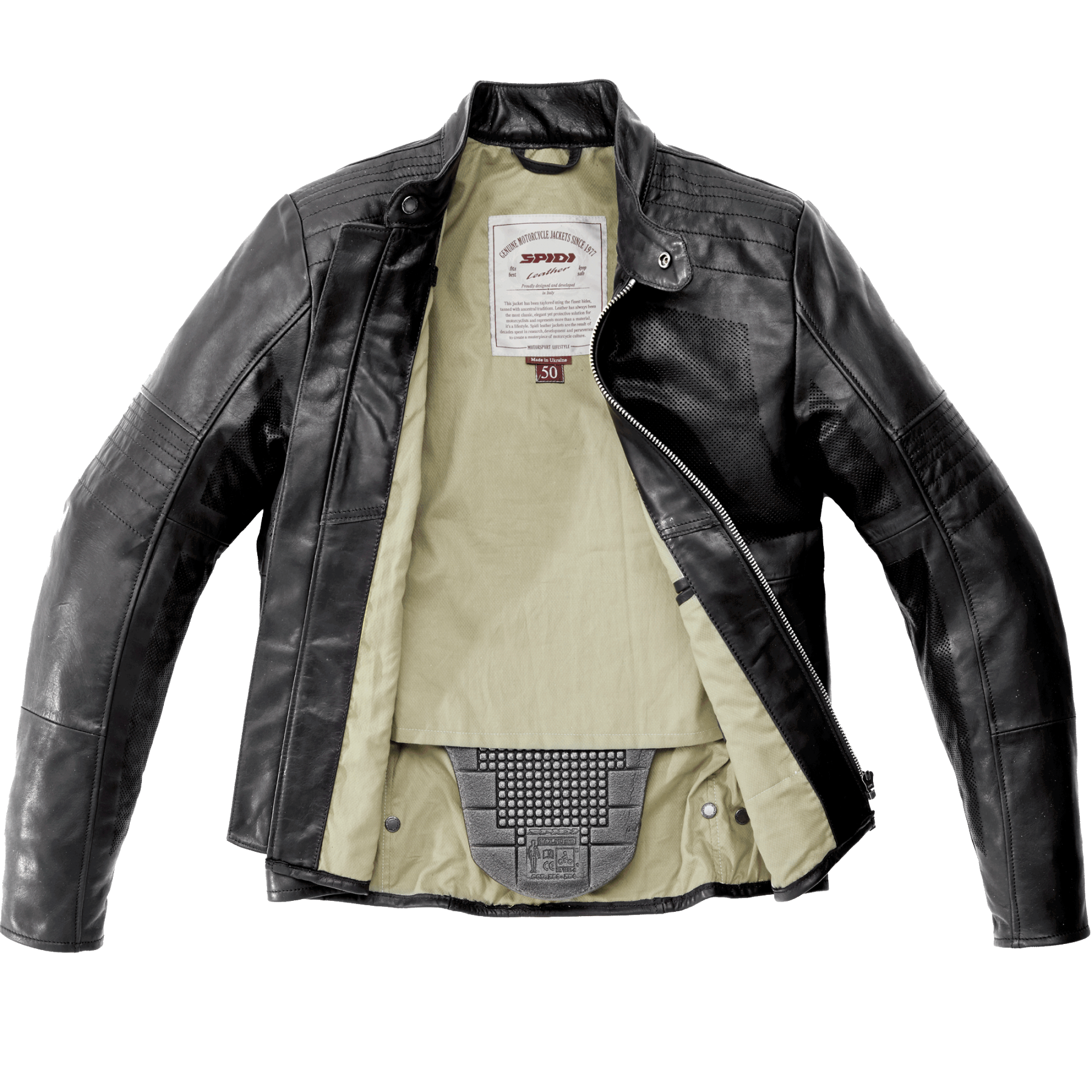 Кожено яке за мотор SPIDI GARAGE PERFORATED BLACK — снимка 3