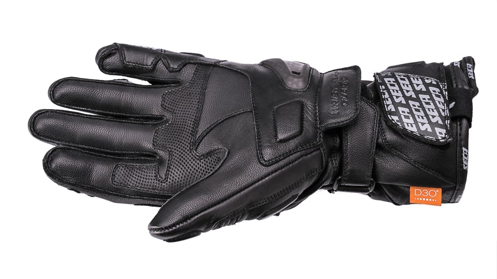 Кожени ръкавици SECA TRACKDAY BLACK — снимка 3