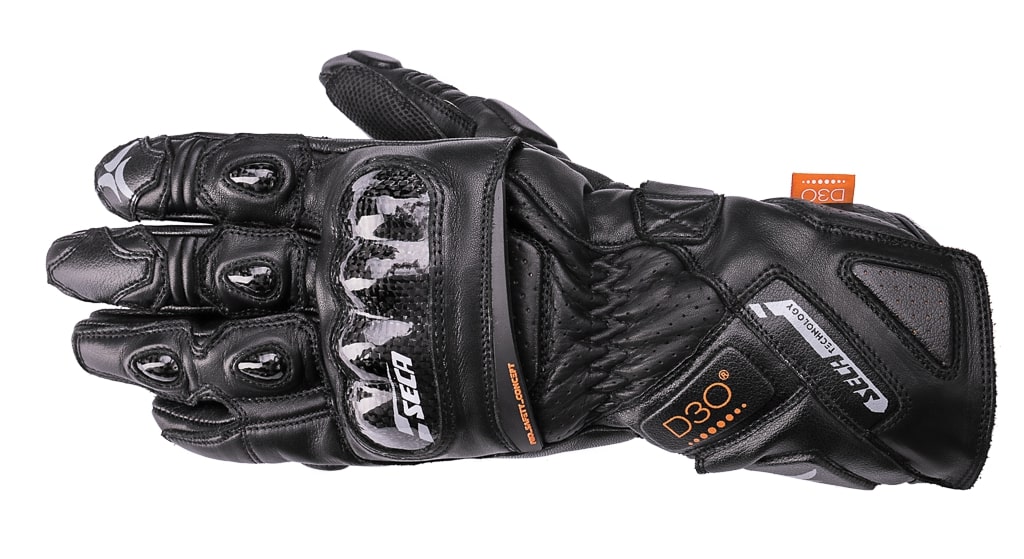 Кожени ръкавици SECA TRACKDAY BLACK — снимка 2