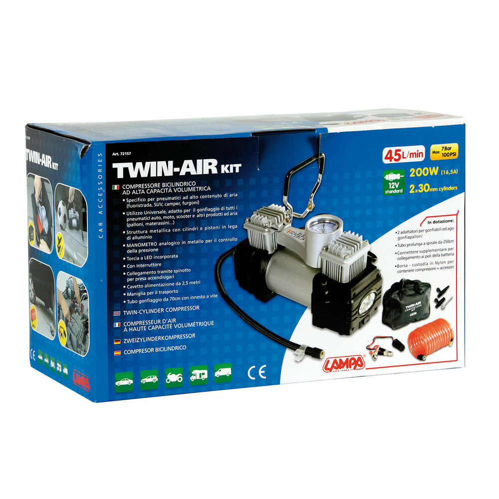 Компресор двуцилиндров Twin-Air Kit 12V - 200W - 72157 — снимка 3