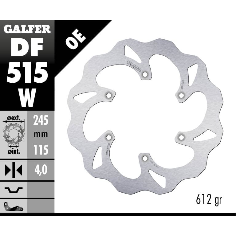 Заден спирачен диск Galfer WAVE FIXED 245x4mm DF515W 1