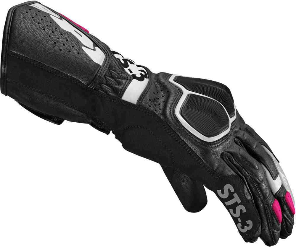 Дамски кожени мото ръкавици SPIDI STS-3 BLACK/FUCHSIA — снимка 3