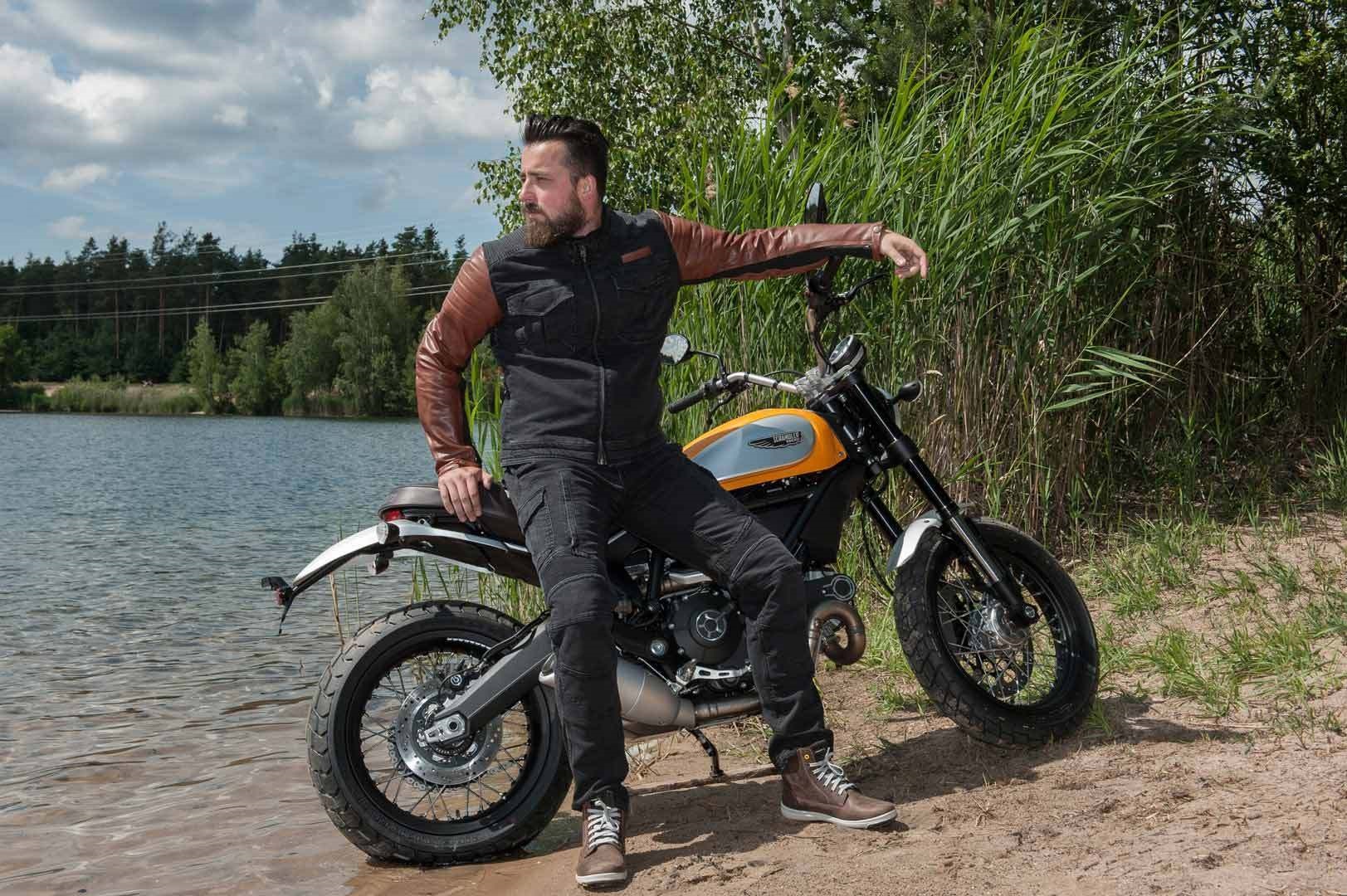 Мото дънки TRILOBITE 1664 ACID SCRAMBLER KHAKI 2.0 — снимка 4