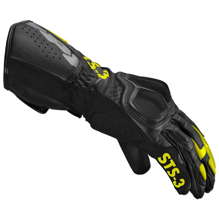 Кожени мото ръкавици SPIDI STS-3 BLACK/NEON YELLOW — снимка 2