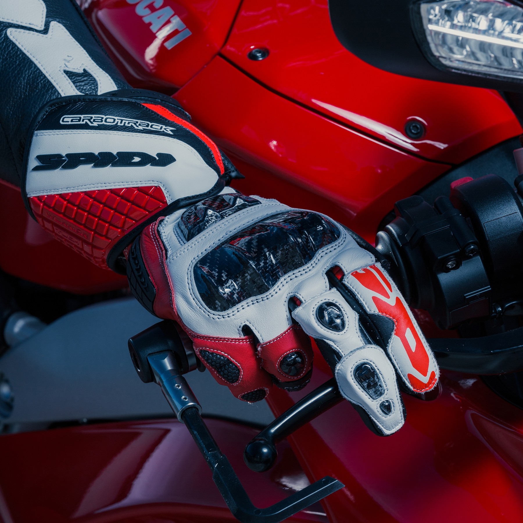 Мото ръкавици SPIDI Carbo track EVO RED — снимка 4