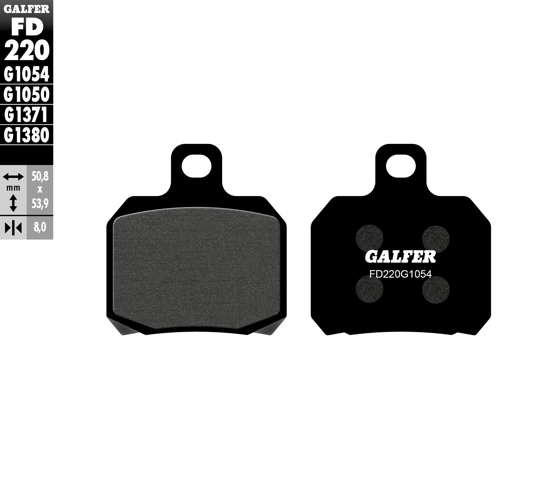 Предни/Задни мото накладки Galfer SEMI METAL FD220G1054