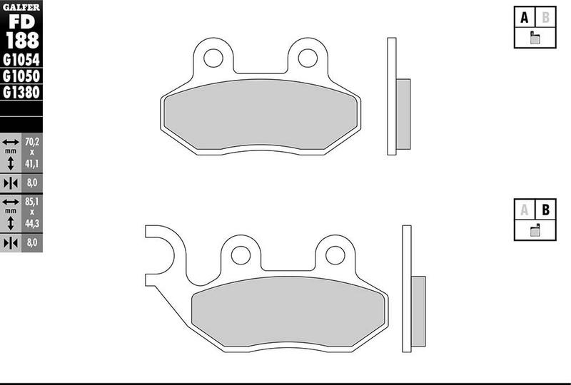 Предни мото накладки Galfer SEMI METAL FD188G1054