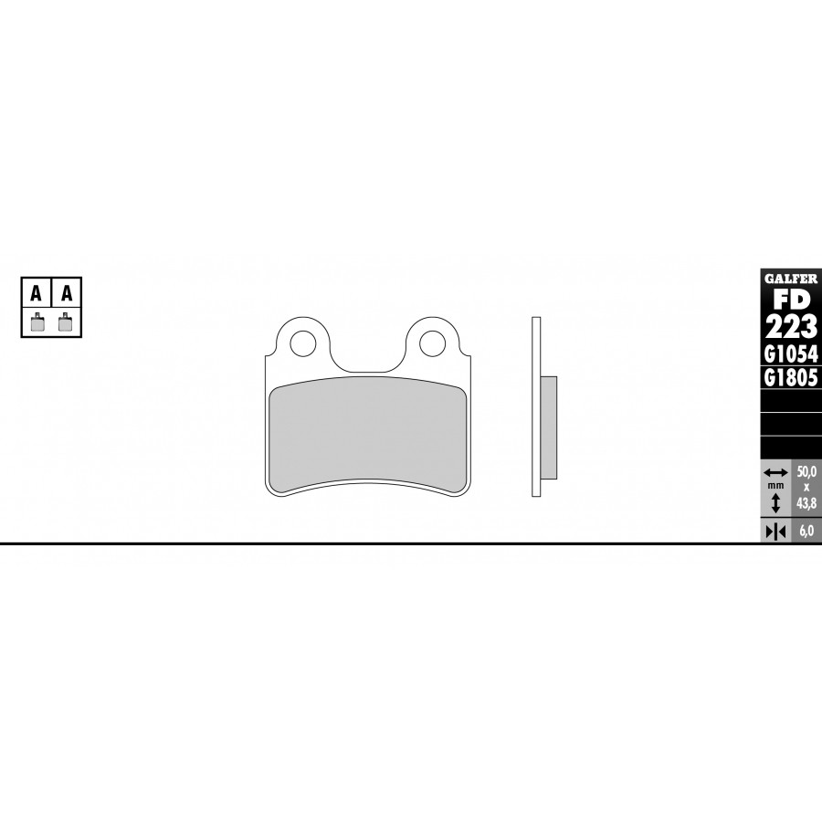 Предни/Задни мото накладки Galfer SEMI METAL FD223G1054