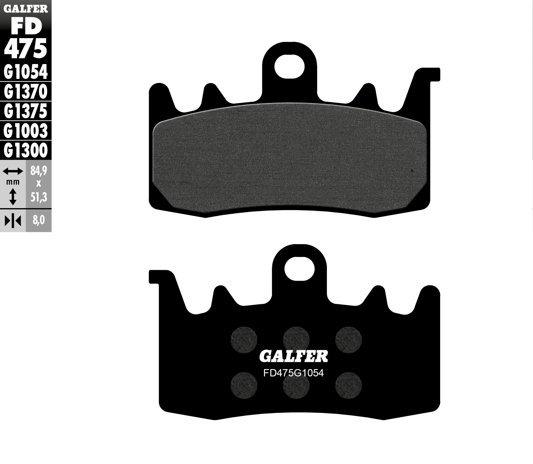 Предни мото накладки Galfer SEMI METAL FD475G1054