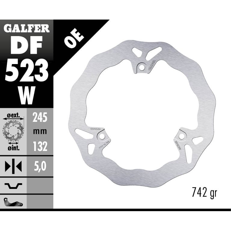 Заден спирачен диск Galfer WAVE FIXED 245x5mm DF523W 1
