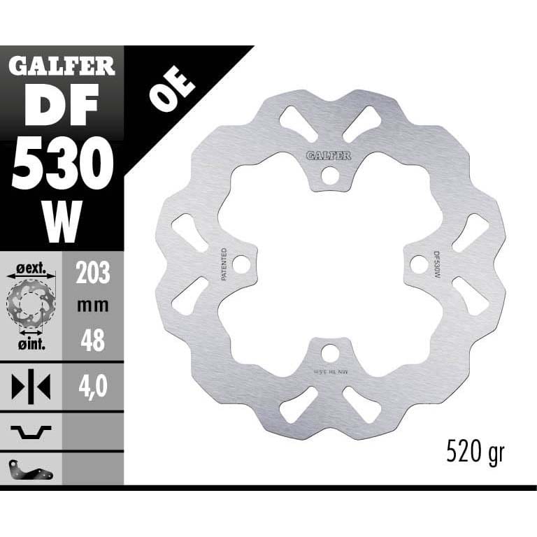 Заден спирачен диск Galfer WAVE FIXED 203x4mm DF530W 1