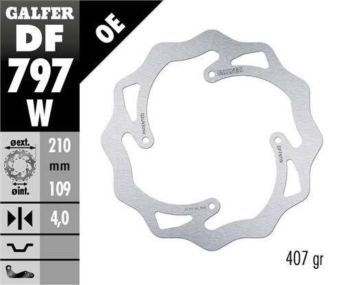 Заден спирачен диск Galfer WAVE FIXED 210x4mm DF797W 1
