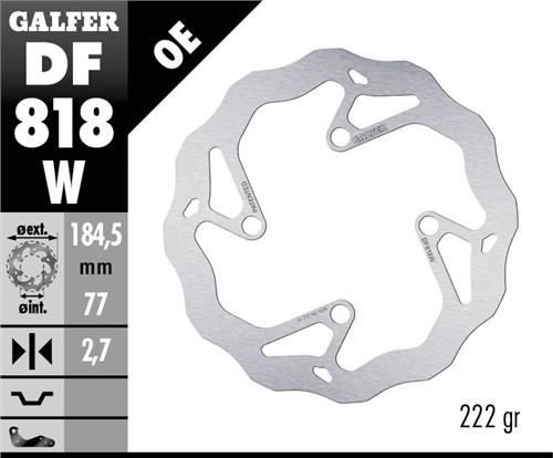 Преден спирачен диск Galfer WAVE FIXED 185x2,7mm DF818W