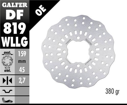 Заден спирачен диск Galfer WAVE FIXED FULL TYPE 159.5x3mm DF819WLLG 1