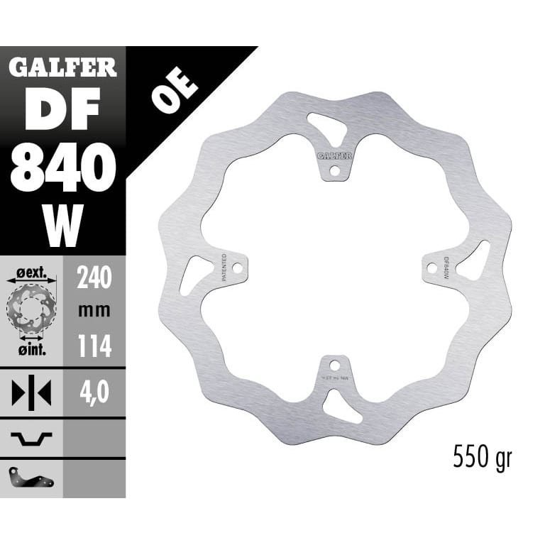 Заден спирачен диск Galfer WAVE FIXED 240x4mm DF840W 1