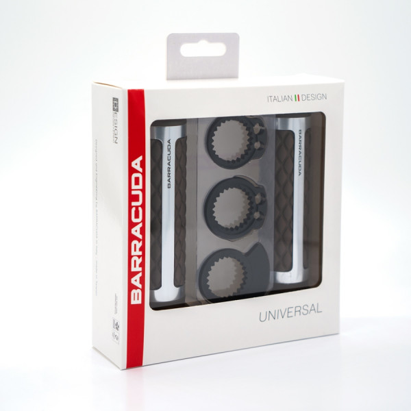 Мото ръкохватки BARRACUDA CLASSIC  BLACK  SILVER GRIPS _2