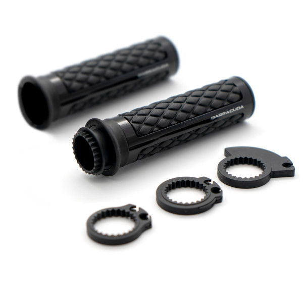 Мото ръкохватки BARRACUDA CLASSIC  BLACK  SILVER GRIPS _3