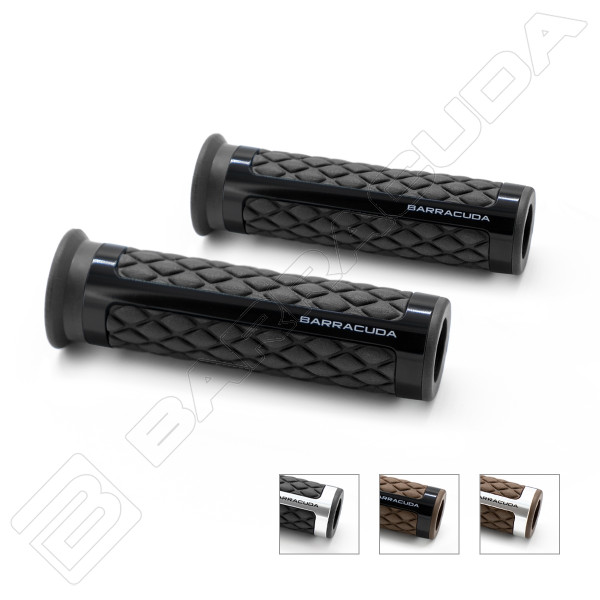 Мото ръкохватки BARRACUDA CLASSIC  BLACK  SILVER GRIPS 