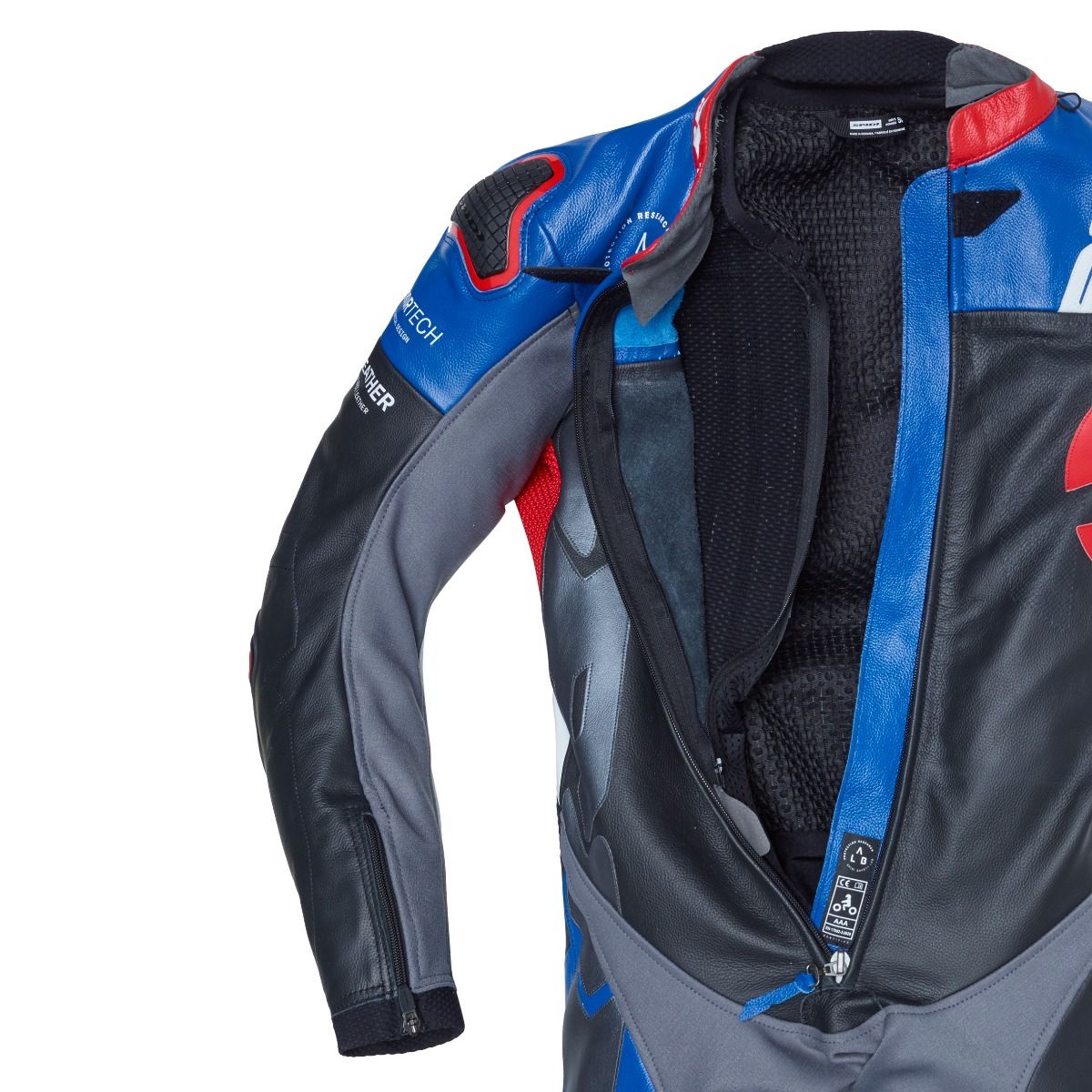 Кожен мото екип SPIDI DP-PROGRESSIVE PRO Black/Red/Blue — снимка 3