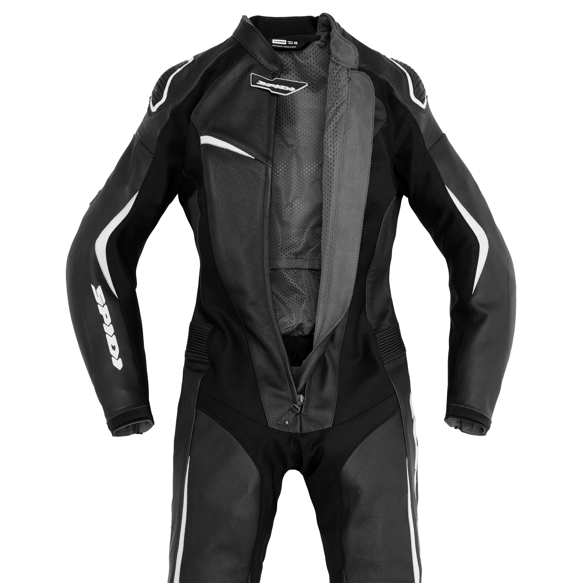 Дамски кожен мото екип SPIDI TRACK PERF PRO Black/White — снимка 3