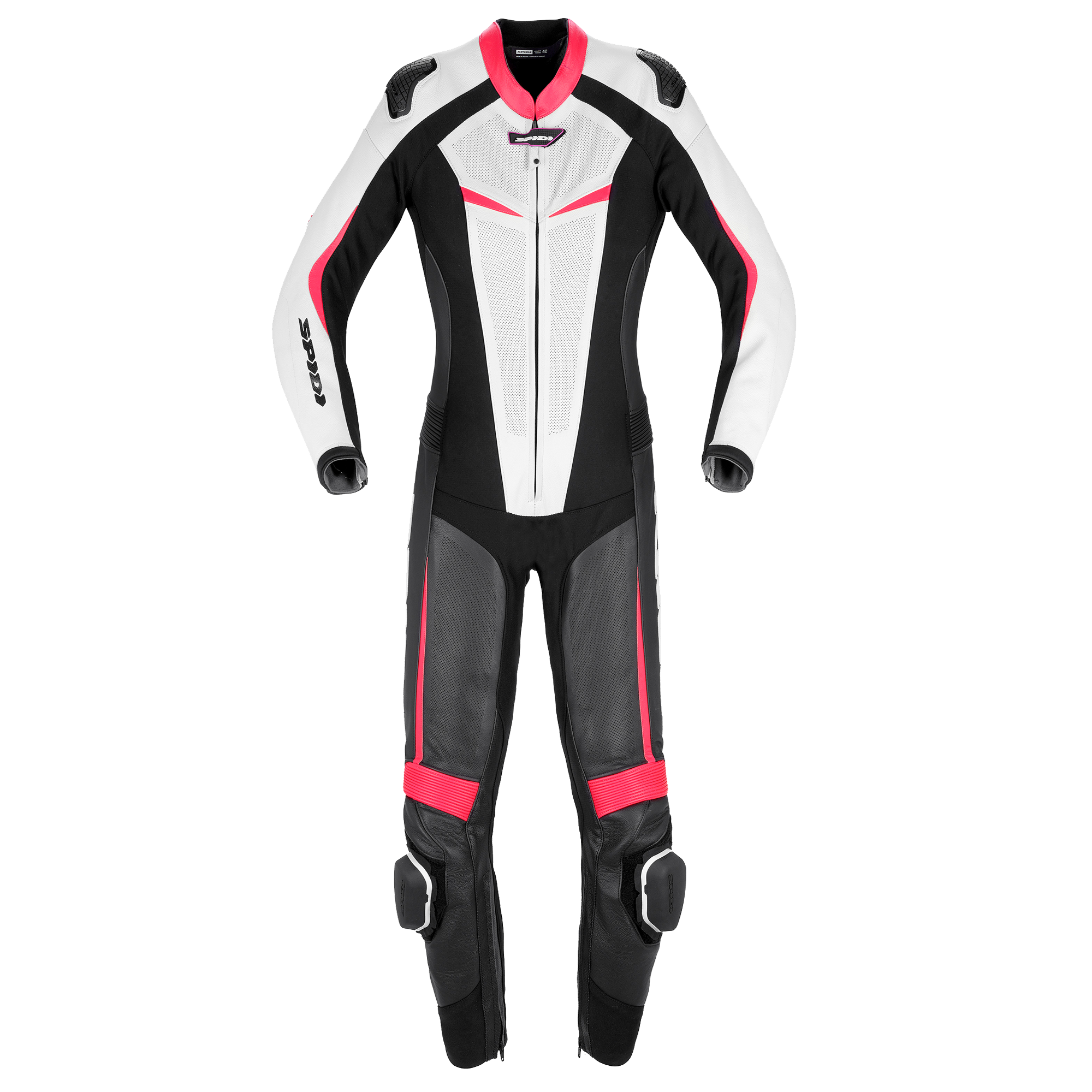 Дамски кожен мото екип SPIDI TRACK PERF PRO Black/Fuchsia