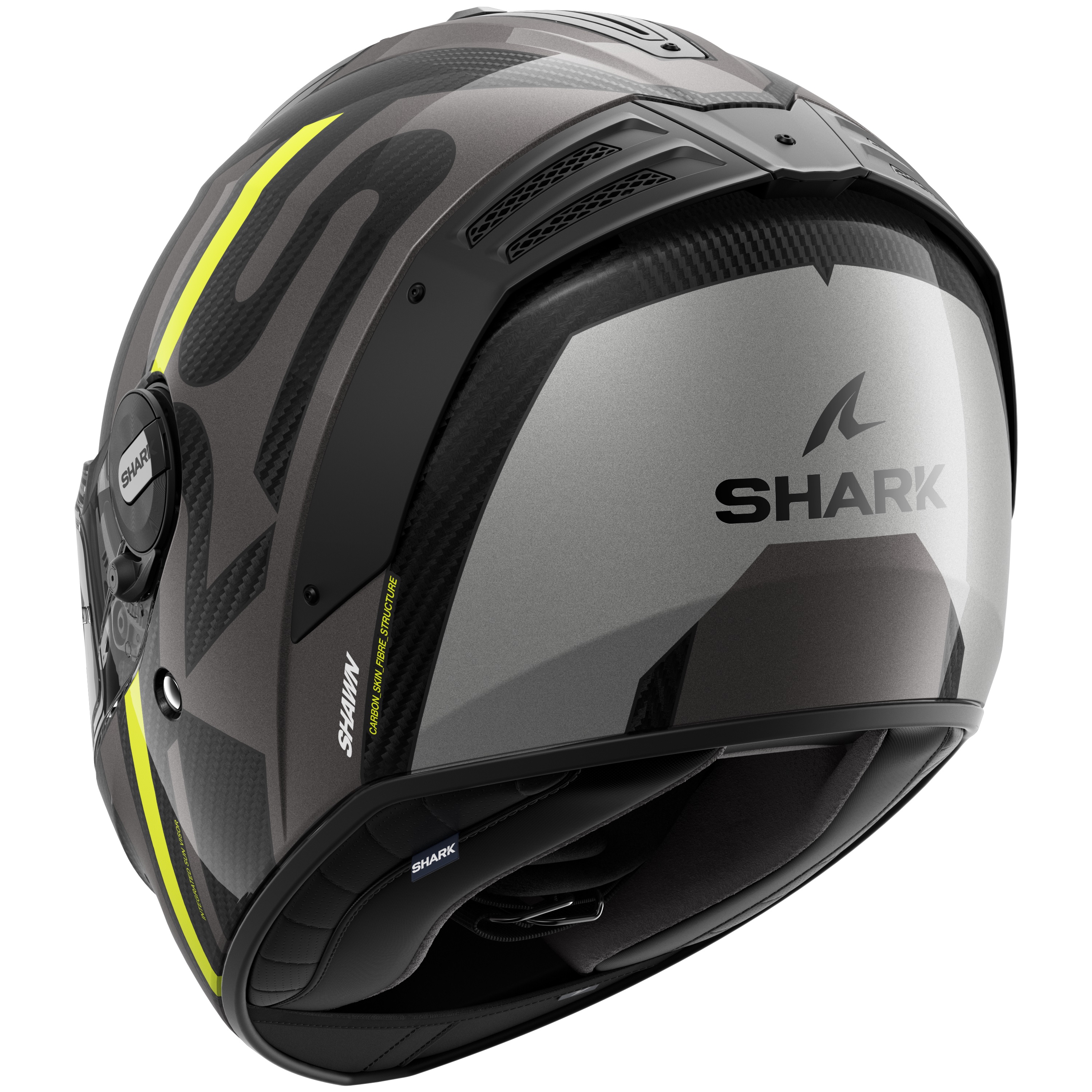 Каска SHARK SPARTAN RS CARBON SHAWN GLOSS BLACK/GRAY/YELLOW FLUO — снимка 2