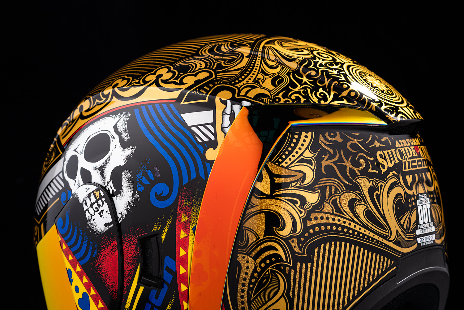 Каска ICON AIRFORM SUICIDE KING GOLD — снимка 6