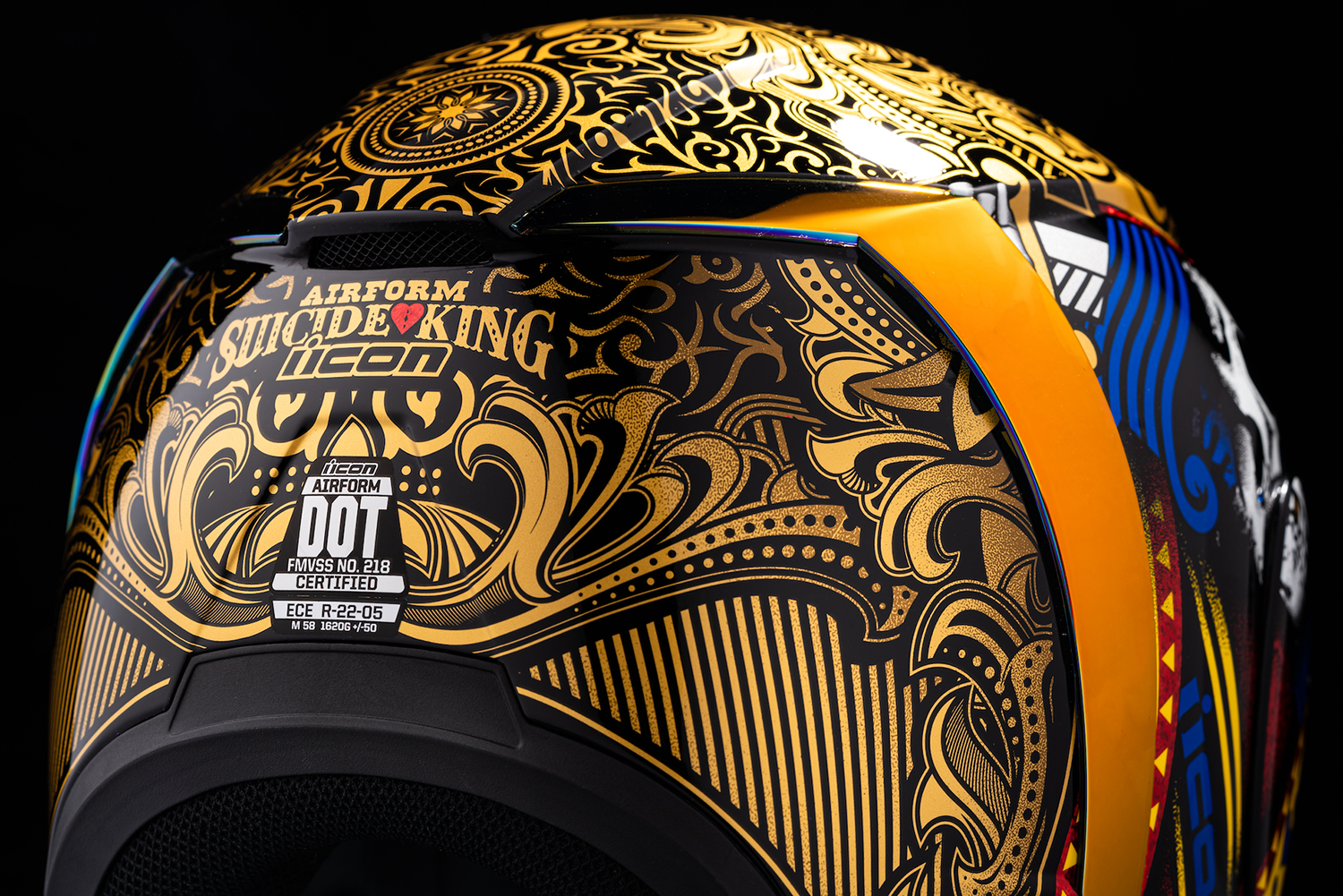 Каска ICON AIRFORM SUICIDE KING GOLD — снимка 4