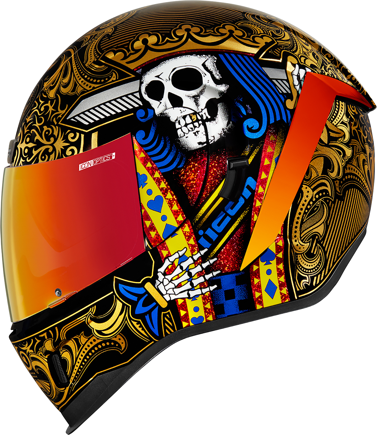 Каска ICON AIRFORM SUICIDE KING GOLD — снимка 2