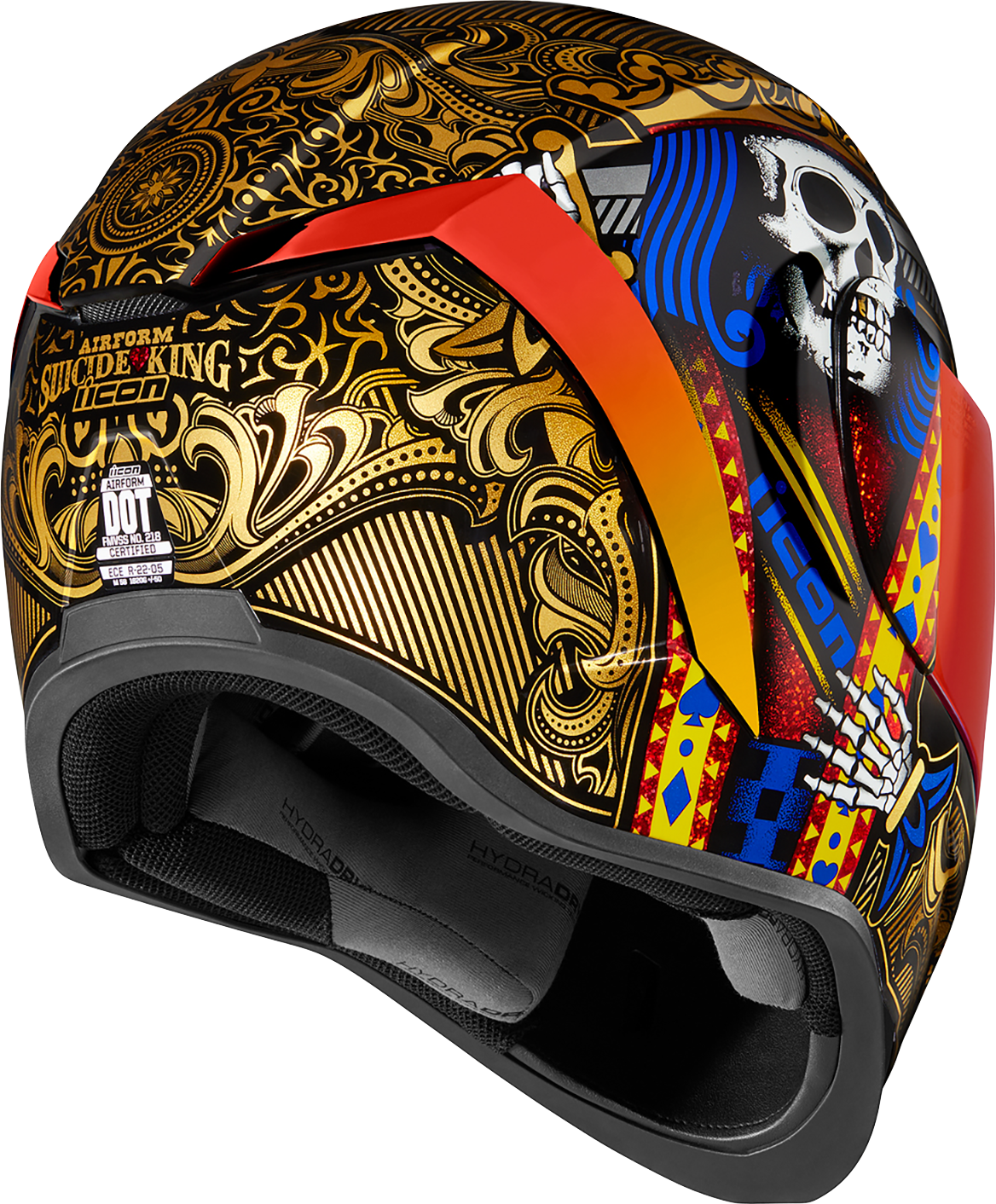 Каска ICON AIRFORM SUICIDE KING GOLD — снимка 3