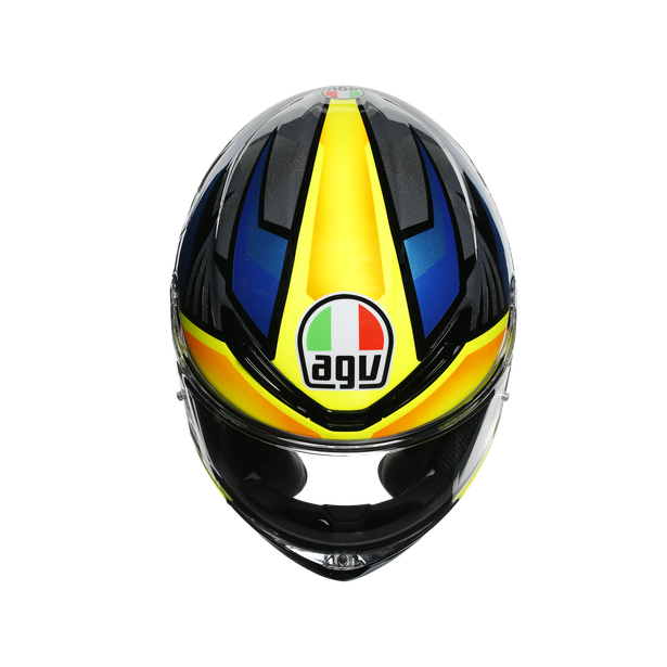 КАСКА AGV K-6 S JOAN BLACK/BLUE/YELLOW — снимка 3