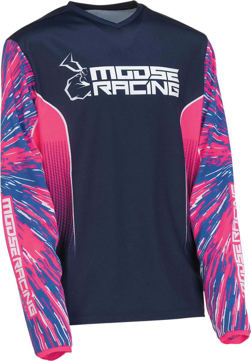 Детска блуза MOOSE RACING AGROID PINK/BLACK/BLUE