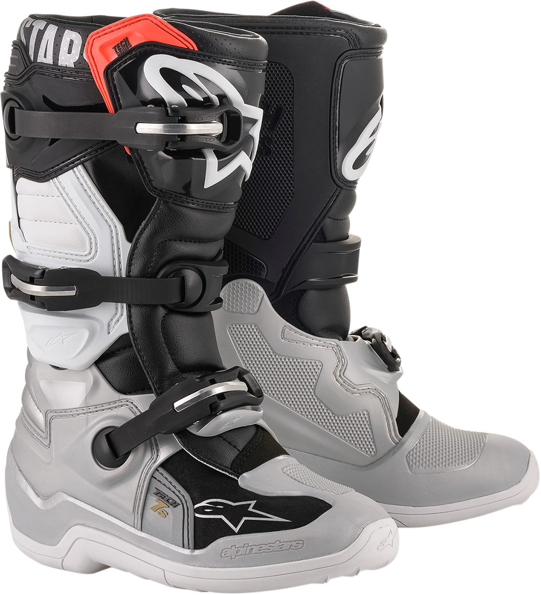 Детски мотокрос ботуши ALPINESTARS Tech 7S BLACK/SILVER/WHITE