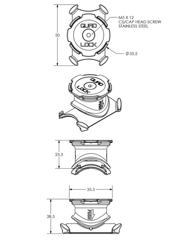 Система за монтаж QUAD LOCK Bike Handlebar/Stem Mount — снимка 2