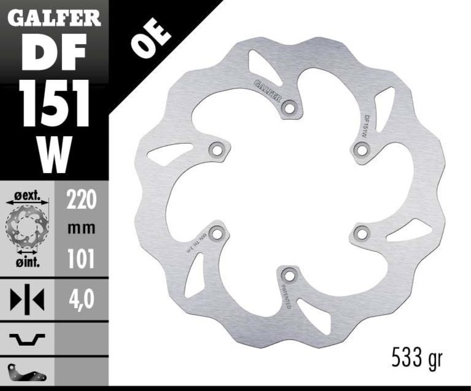 Заден спирачен диск Galfer WAVE FIXED DISC WAVE FIXED 220x4,5mm DF151W 1